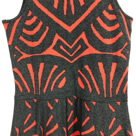 Parker Red and Black Tribal Sleeveless Fit  &  Flare Clarence Dress XS - Picture 7 of 7